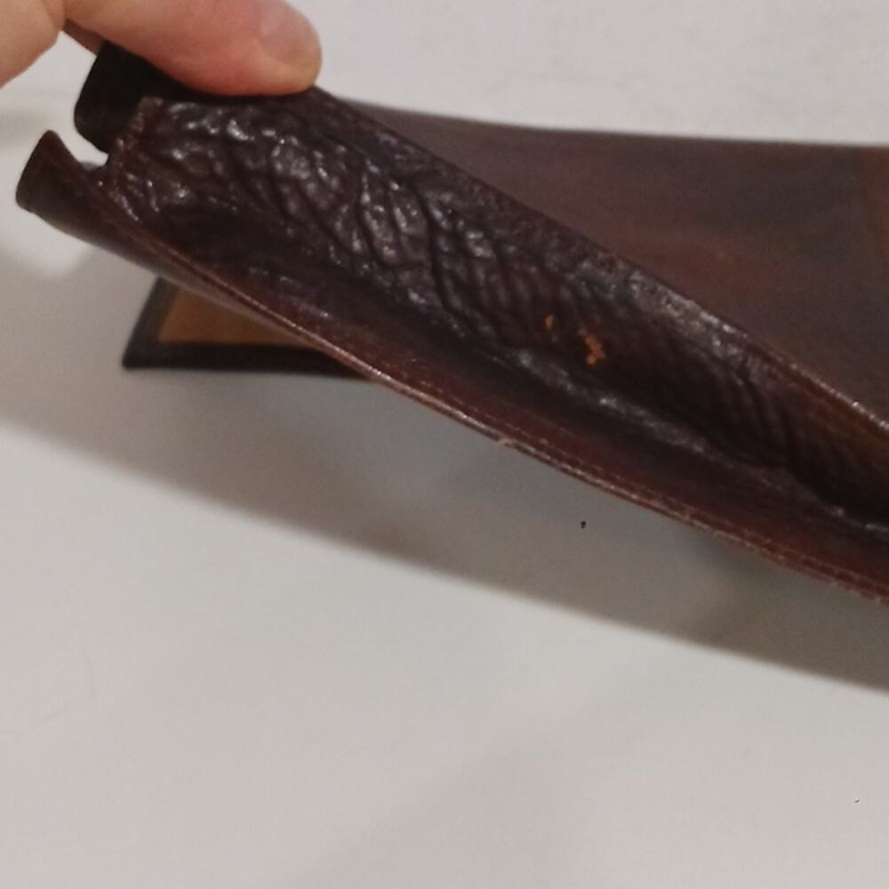 Cambridge Vintage Document Case Thick Brown Pebbled Leather Magnetic Closure - Picture 5 of 12